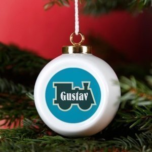 Weihnachtsbaumkugel Lokomotive mit Name