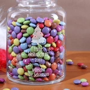 Weihnachtsgeschenk Glasdose zum Befüllen