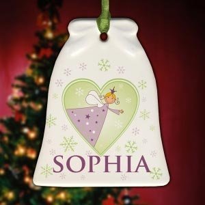 Weihnachtsglocke aus Keramik *Engel mit Herz * für Mädchen