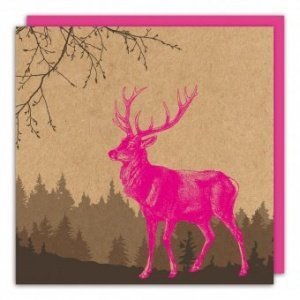 Weihnachtskarte Pink Deer
