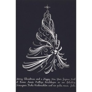 Weihnachtskarte Silberbaum