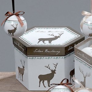 Weihnachtskugeln "Merry Xmas" rot, 9tlg