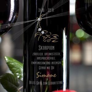 Weinflasche mit Swarovski-ElementsŽ *Sko