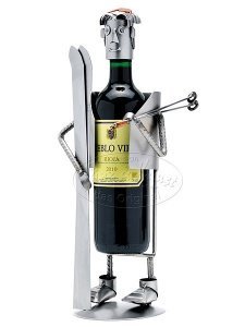 Weinflaschenhalter Skifahrer