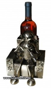 Weinflaschenhalter als Opa Metallfigur