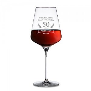 Weinglas mit Gravur