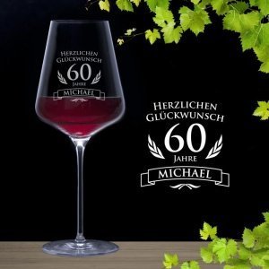 Weinglas zum 60. Geburtstag