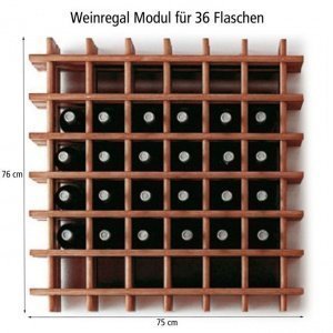 Weinregal Modul, 36-Flaschen, dunkelbrau