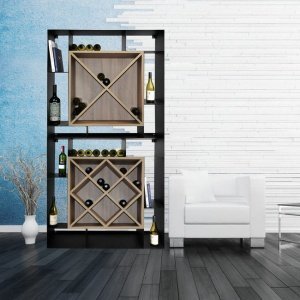 Weinregal Nero, Eiche hell, X-Kreuz