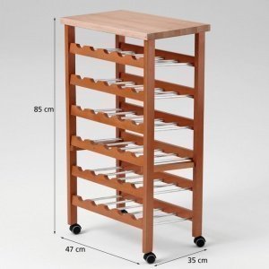 Weinregal-Wagen Garda auf Rollen, für 30