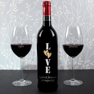 Weinset *Love* zur Hochzeit mit Namen un
