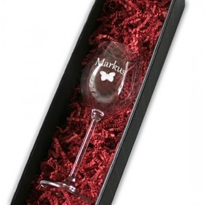 Weißweinglas in Geschenkverpackung