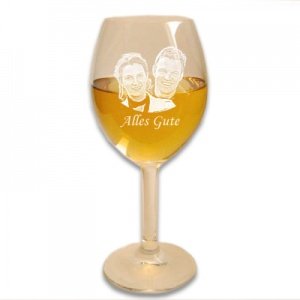 Weißweinglas mit Fotogravur