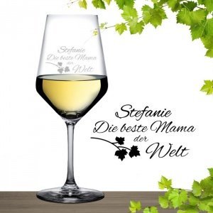 Weißweinglas mit Gravur - Beste Mam