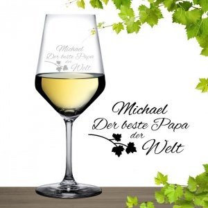 Weißweinglas mit Gravur - Bester Pa