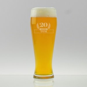 Weizenbierglas mit Gravur