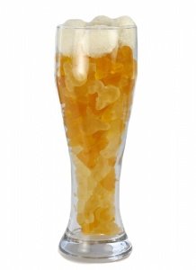 Weizenglas mit süßer Füllung