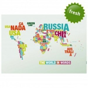 Weltkarte Typomaps zweiseitig