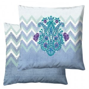 Wende-Kissenhülle Bodhran 40x40cm, blau