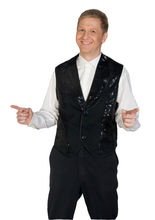 Weste Pailletten 80er schwarz