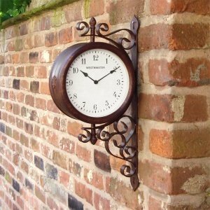 Wetterfeste Wanduhr mit Thermometer "Che