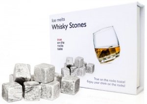 Whiskey Eiswürfel aus Stein 9er Set grau