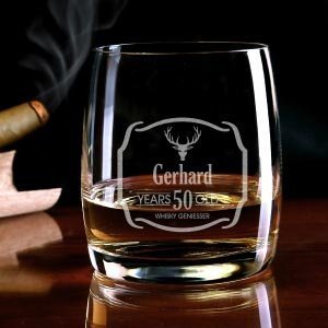 Whisky Glas mit Personalisierung *Geweih*
