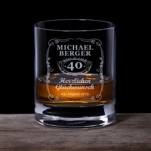 Whiskyglas 40. Geburtstag - klassisch