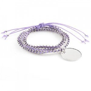 Wickelarmband flieder mit Gravur - 8476