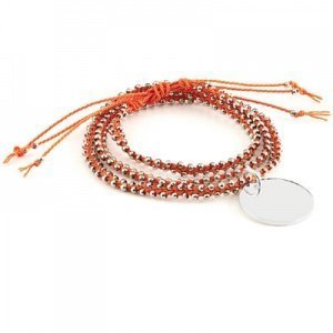 Wickelarmband orange mit Gravur - 8477
