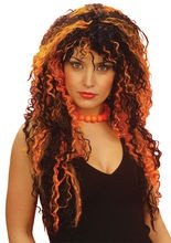 Wilde Locken-Perücke lang Hexe orange-sc