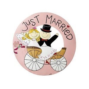 Willkommensschild just married