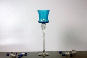 Windlicht Blau satiniert