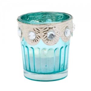 Windlicht -Hurricane-, türkis, Lisbeth D