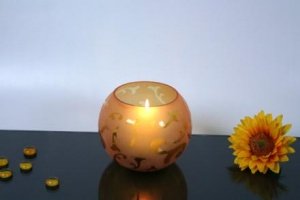 Windlicht amber satiniert