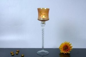 Windlicht amber satiniert