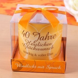 Windlicht mit Teelicht zum 40. Geburtsta