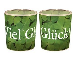 Windlichtglas als Glücksbringer - Viel G