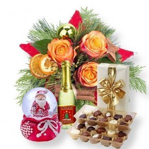 Winterstern und Geschenk-Set Xmas