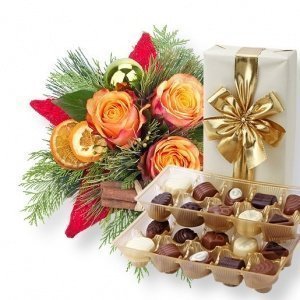 Winterstern und Pralinen