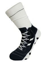 Witzige Fußballschuh Socken schwarz-weiss