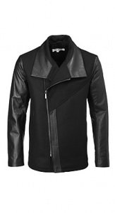 Woll-Mix Jacke mit Leder