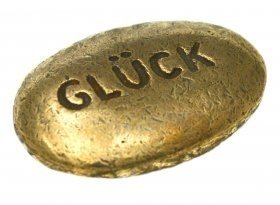 Wunschstein Glück aus Bronze