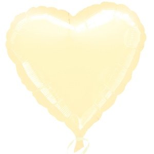 XL-Folienballon Metallic-Herz, creme