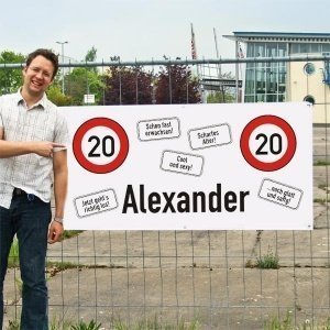 XXL-Banner zum Geburtstag *Achtung 20* m