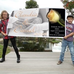 XXL Hochzeitsbanner zur Deko 80cm x 160c