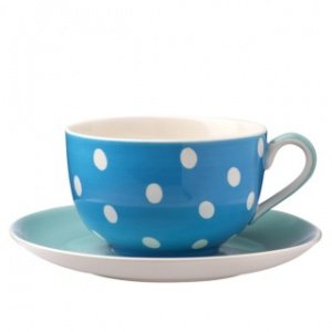 XXL-Tasse und Untertasse Bampton Punkte