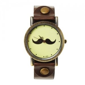 YESURPRISE Mustache Schnurrbart Armbanduhr Uhr Trend Blogger Retro Vintage Watch Geschenk Gift 05