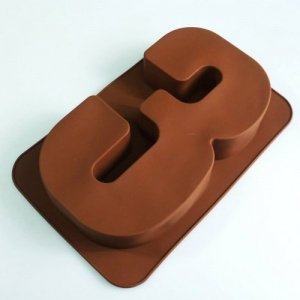 Zahlen Silikonbackform - Nummer 3