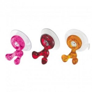 Zahnbürstenhalter Tommy 3-er Set klar/or